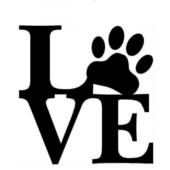 4" Love Dogs Paw Vinyl Decal Buy 2 get 3rd Free
